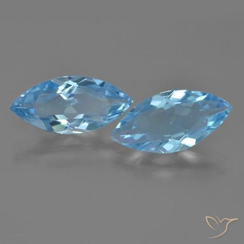6.44ctw Natural Céu azul Topázio, Marquesa, VVS