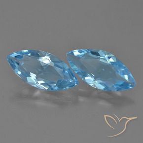 Pedras preciosas de Topázio Céu azul natural de 6.44 ct, Marquesa, VVS