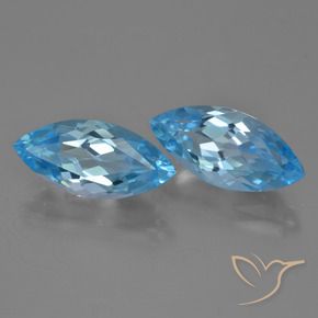 Pedras preciosas de Topázio Azul Suíço natural de 7.67 ct, Marquesa, VVS-VS