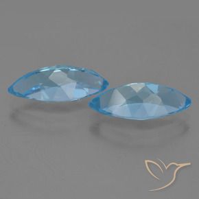 Pedras preciosas de Topázio Azul Suíço natural de 7.67 ct, Marquesa, VVS-VS