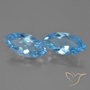 Pedras preciosas de Topázio Céu azul natural de 6.90 ct, Marquesa, VVS-VS