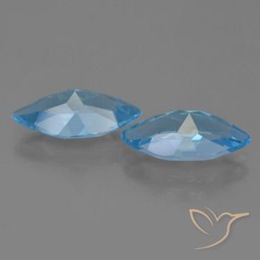 Pedras preciosas de Topázio Céu azul natural de 6.90 ct, Marquesa, VVS-VS