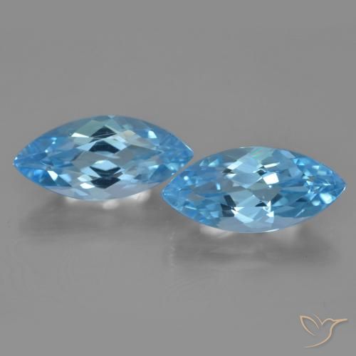 7.46ctw Natural Azul Suíço Topázio, Marquesa, VVS