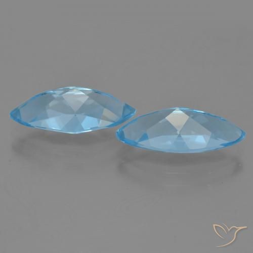 Pedras preciosas de Topázio Azul Suíço natural de 7.46 ct, Marquesa, VVS
