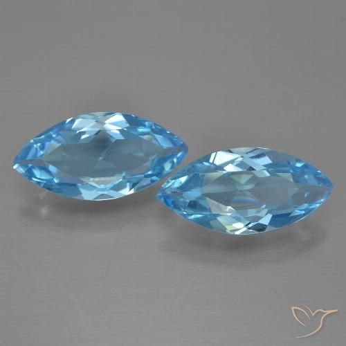 6.26ctw Natural Azul Suíço Topázio, Marquesa, VVS