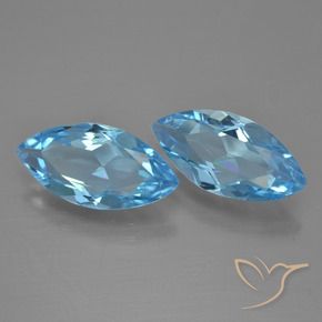 Pedras preciosas de Topázio Azul Suíço natural de 6.26 ct, Marquesa, VVS