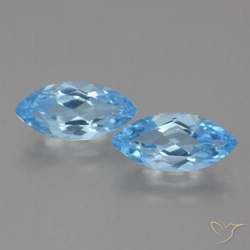 7.21ctw Natural Céu azul Topázio, Marquesa, VVS-VS