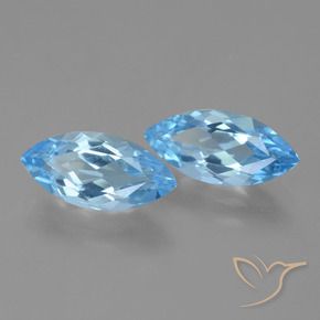 Pedras preciosas de Topázio Céu azul natural de 7.21 ct, Marquesa, VVS-VS