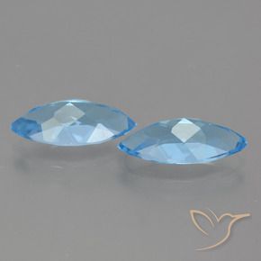 Pedras preciosas de Topázio Céu azul natural de 7.21 ct, Marquesa, VVS-VS