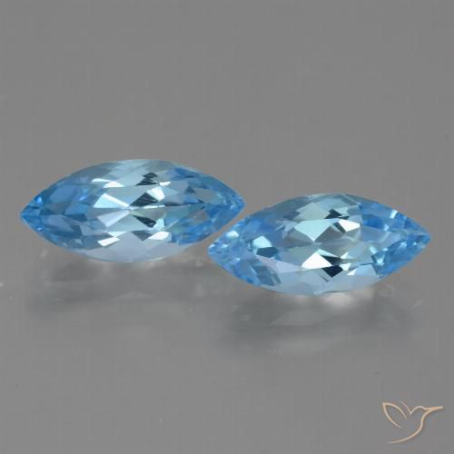 7.34ctw Natural Céu azul Topázio, Marquesa, VVS-VS