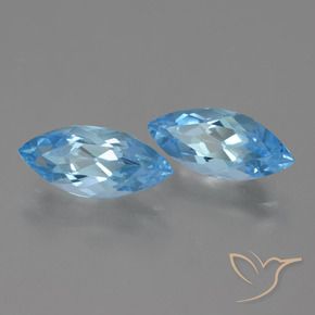 Pedras preciosas de Topázio Céu azul natural de 7.34 ct, Marquesa, VVS-VS