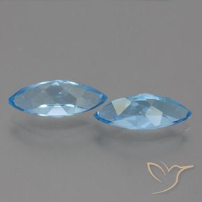 Pedras preciosas de Topázio Céu azul natural de 7.34 ct, Marquesa, VVS-VS