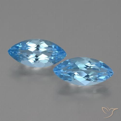 7.17ctw Natural Azul Suíço Topázio, Marquesa, VVS-VS