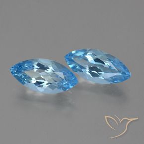 Pedras preciosas de Topázio Azul Suíço natural de 7.17 ct, Marquesa, VVS-VS