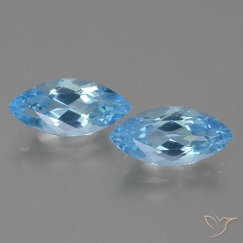 7.95ctw Natural Céu azul Topázio, Marquesa, VVS