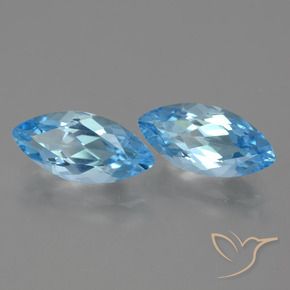Pedras preciosas de Topázio Céu azul natural de 7.95 ct, Marquesa, VVS