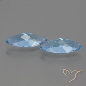 Pedras preciosas de Topázio Céu azul natural de 6.43 ct, Marquesa, VVS-VS