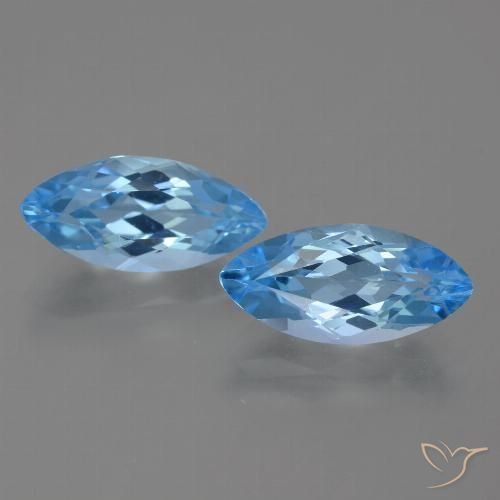 7.89ctw Natural Azul Suíço Topázio, Marquesa, VVS