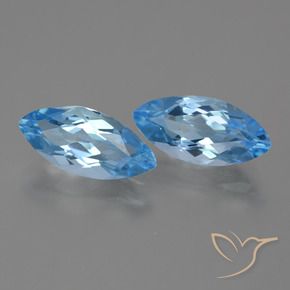 Pedras preciosas de Topázio Azul Suíço natural de 7.89 ct, Marquesa, VVS