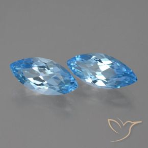 Pedras preciosas de Topázio Azul Suíço natural de 7.57 ct, Marquesa, VVS