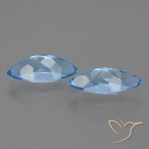Pedras preciosas de Topázio Azul Suíço natural de 7.57 ct, Marquesa, VVS