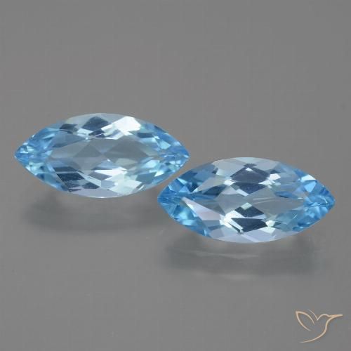7.34ctw Natural Céu azul Topázio, Marquesa, VVS-VS