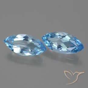 Pedras preciosas de Topázio Céu azul natural de 7.34 ct, Marquesa, VVS-VS