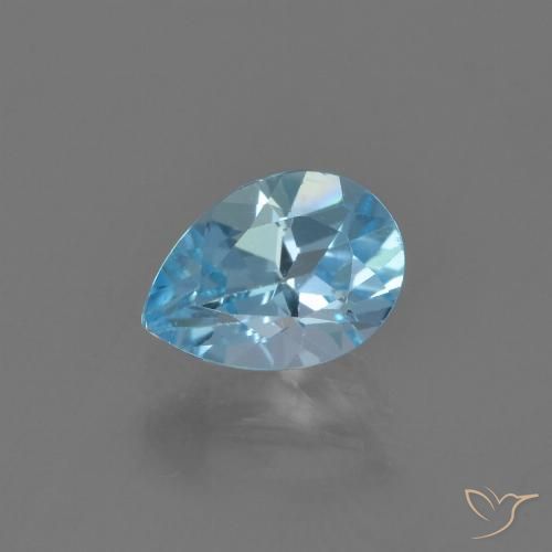0.90ct Natural Céu azul Topázio, Formato de pêra, VVS-VS