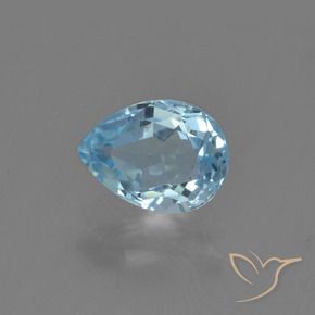 Topázio Céu azul Natural 0.92ct, Formato de pêra, VVS-VS