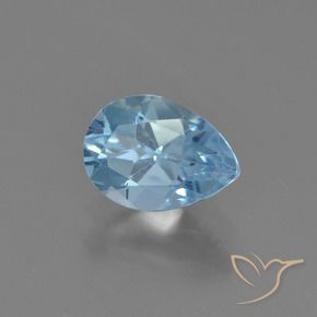 Topázio Azul Suíço Natural 0.93ct, Formato de pêra, VVS-VS