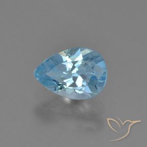 Topázio Azul Suíço Natural 0.93ct, Formato de pêra, VVS-VS
