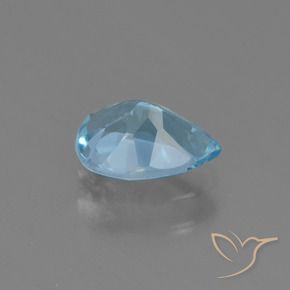 Topázio Azul Suíço Natural 0.93ct, Formato de pêra, VVS-VS