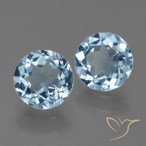 Pedras preciosas de Topázio Céu azul natural de 4.39 ct, Redondo, VVS-VS