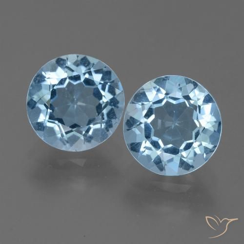 4.73ctw Natural Azul Suíço Topázio, Redondo, VVS-VS