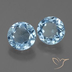 Pedras preciosas de Topázio Céu azul natural de 4.46 ct, Redondo, VVS-VS