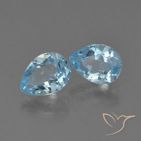 Pedras preciosas de Topázio Céu azul natural de 1.69 ct, Formato de pêra, VS