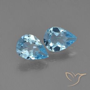 Pedras preciosas de Topázio Céu azul natural de 1.28 ct, Formato de pêra, VS
