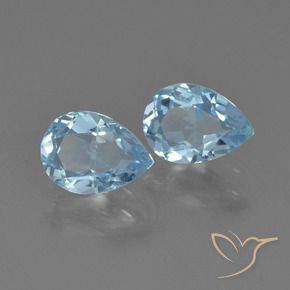 Pedras preciosas de Topázio Céu azul natural de 1.74 ct, Formato de pêra, VS