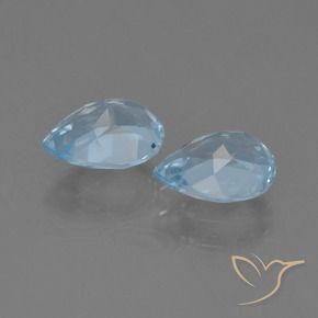 Pedras preciosas de Topázio Céu azul natural de 1.74 ct, Formato de pêra, VS