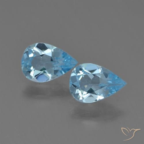 1.45ctw Natural Azul Suíço Topázio, Formato de pêra, VS