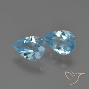 Pedras preciosas de Topázio Azul Suíço natural de 1.45 ct, Formato de pêra, VS