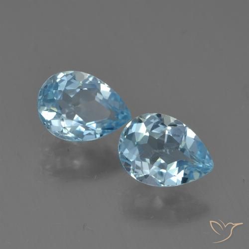 1.86ctw Natural Azul Suíço Topázio, Formato de pêra, VS