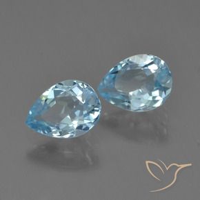 Pedras preciosas de Topázio Azul Suíço natural de 1.86 ct, Formato de pêra, VS