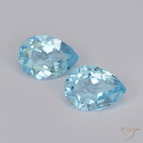 1.76ctw Natural Céu azul Topázio, Formato de pêra, VS