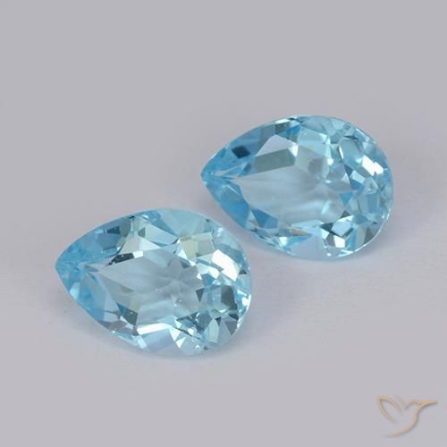 Pedras preciosas de Topázio Céu azul natural de 1.76 ct, Formato de pêra, VS