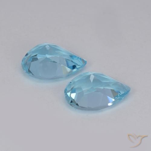 Pedras preciosas de Topázio Céu azul natural de 1.76 ct, Formato de pêra, VS