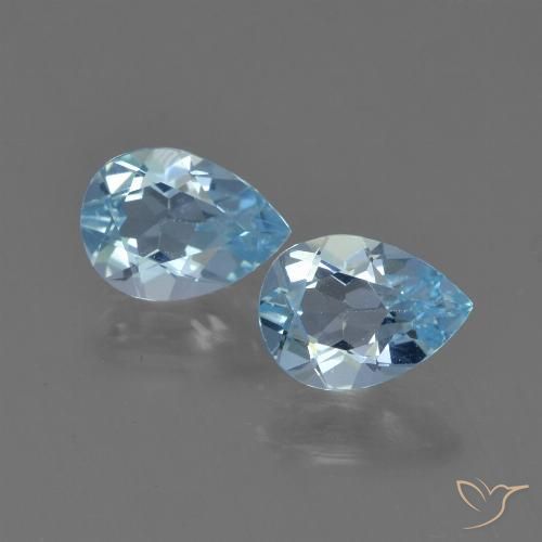 1.61ctw Natural Azul Suíço Topázio, Formato de pêra, VS