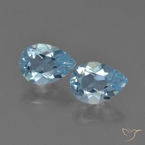 1.63ctw Natural Céu azul Topázio, Formato de pêra, VS
