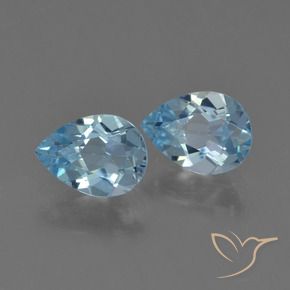 Pedras preciosas de Topázio Céu azul natural de 1.63 ct, Formato de pêra, VS