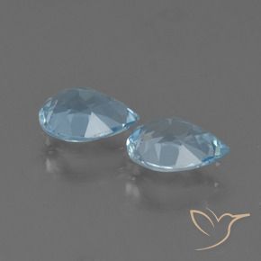 Pedras preciosas de Topázio Céu azul natural de 1.63 ct, Formato de pêra, VS